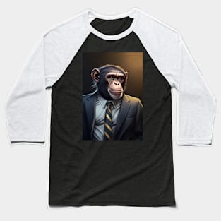 Adorable Monkey In A Suit - Fierce Chimpanzee Animal Print Art For Fashion Lovers Baseball T-Shirt